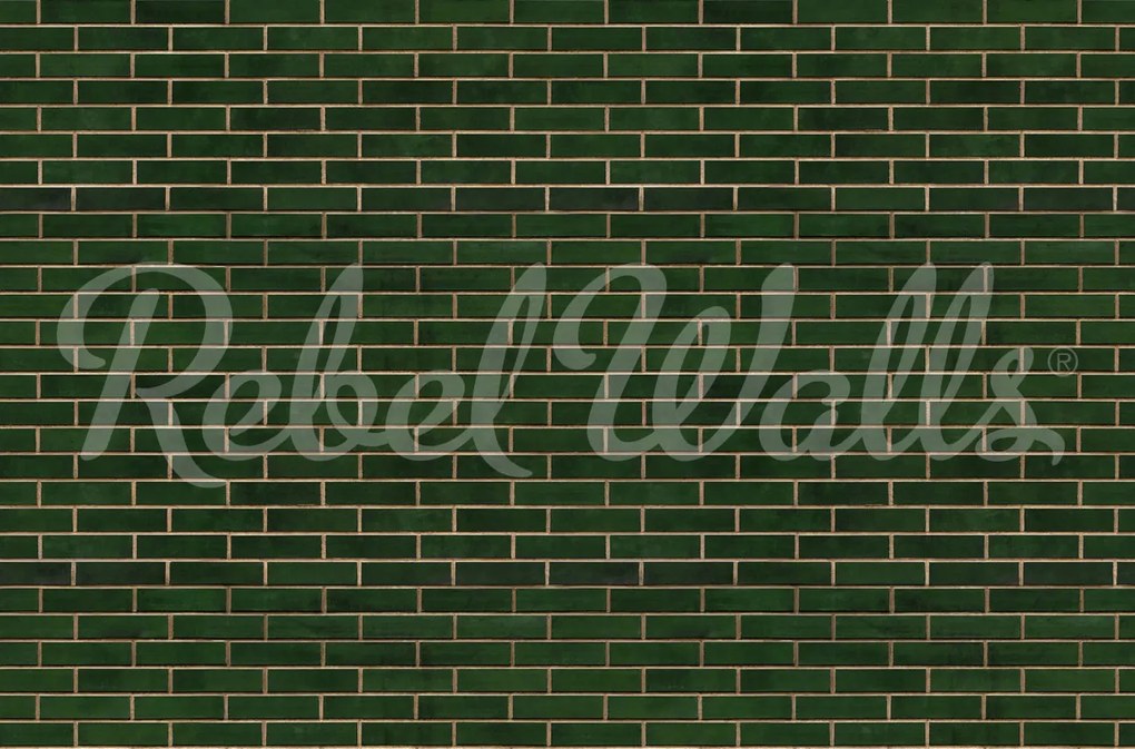 Tapet Wall of Tiles, Dark Green, Rebel Walls