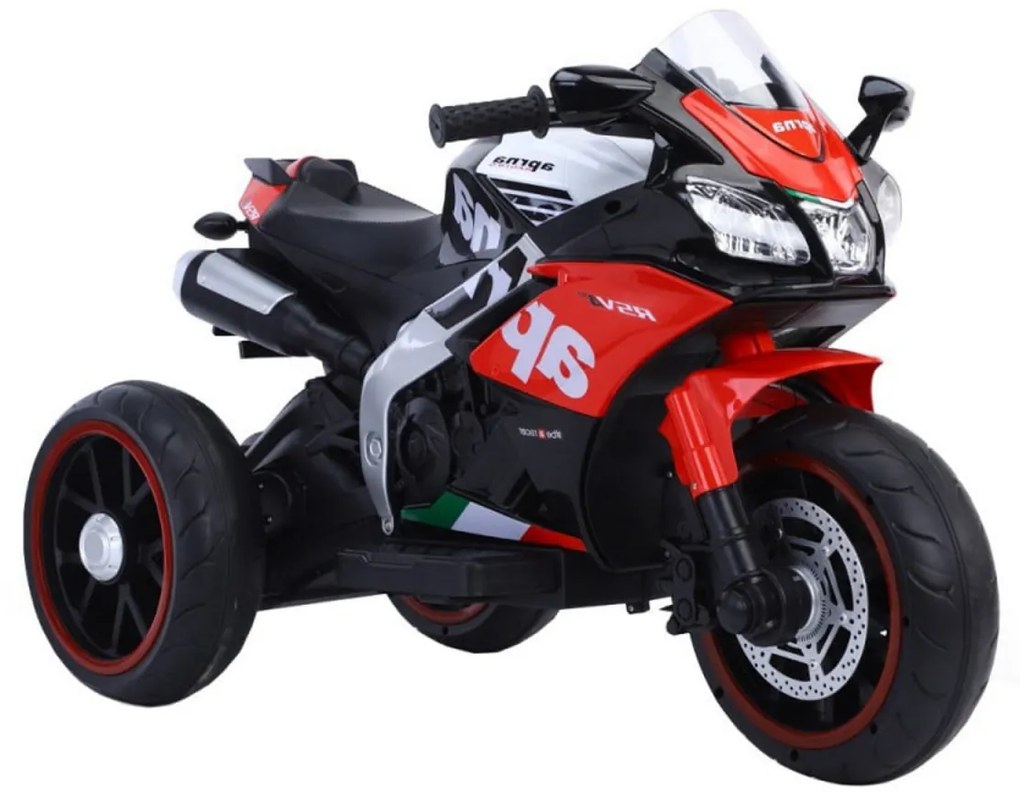 Motocicleta Electrica cu Acumulator Pentru Copii NOVOKIDS™ Aprilia Panorama Edition, 3-8 ani, Max 30 kg, Cu Melodii si Lumini frontale, MP3 USB,