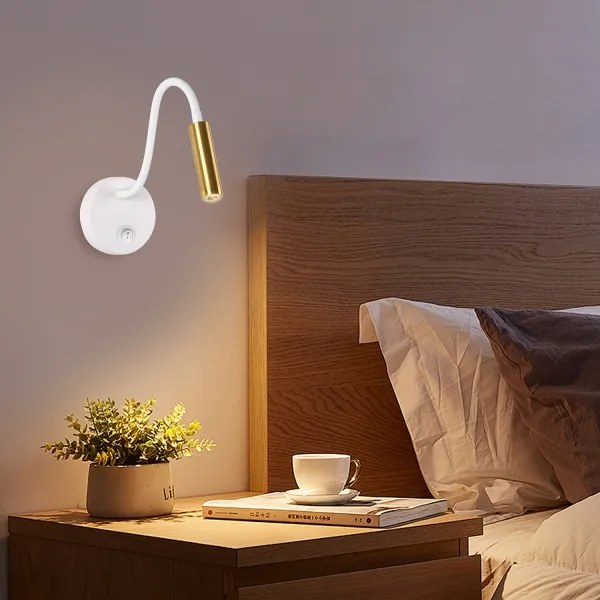 Lampă LED flexibilă de perete Brilagi MAYA LED/3W/230V 4000K alb/auriu