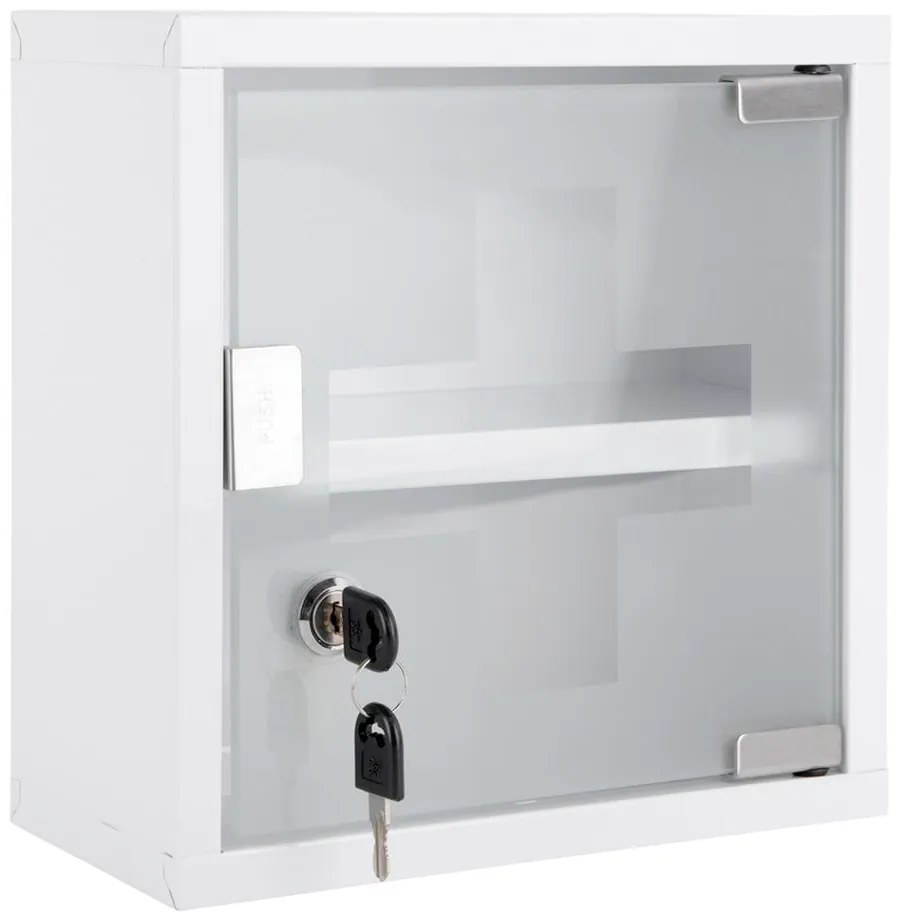 Dulap de baie alb suspendat din metal 12x25 cm – PT LIVING