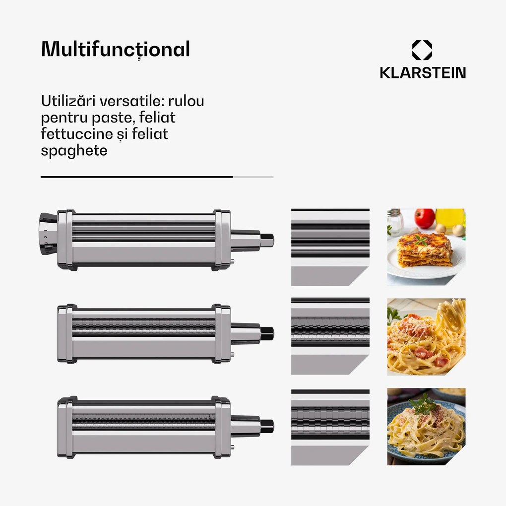 Atașament pentru paste Chiara | funcție 3 în 1 | 8 niveluri | rezistent la mașina de spălat vase | oțel inoxidabil | compatibil