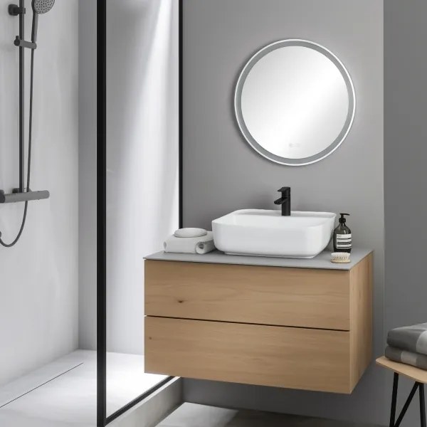 Brilagi-LED Oglindă anti-aburire dimabilă cu iluminare LED ALU PRO LED/18W/230V pr.60 cm IP44, crom mat