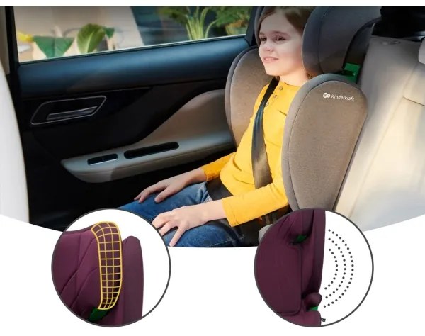 KINDERKRAFT - Scaun auto JUNIOR FIX 2 (100-150 cm) Cherry Pearl