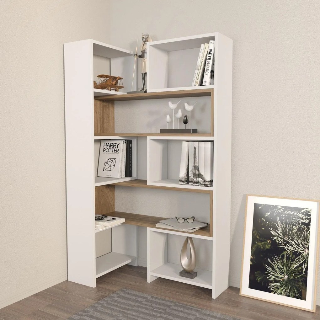 Biblioteca Karayel Colt Stil Rafturi Nenumarate, 163 X 150 X 22 Cm