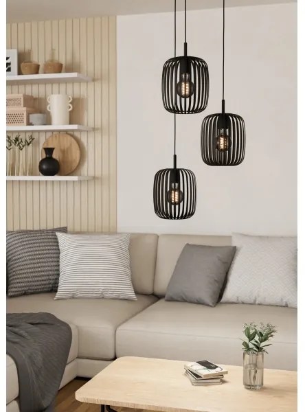 Lustră pe cablu Eglo 900686 ROMAZZINA 3xE27/40W/230V negru
