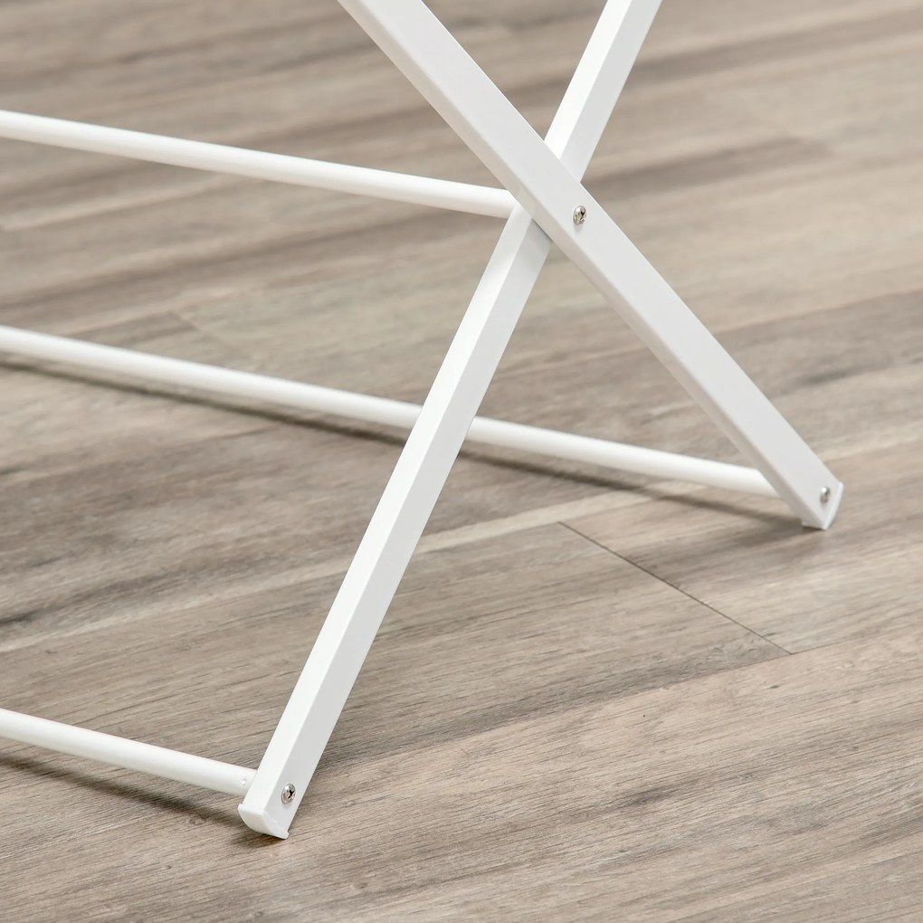 HOMCOM Uscător de rufe pliabil 8 nivele suport tip turn uscător suport rufe metal plastic Alb 74 x 35 x 144 cm | Aosom Romania