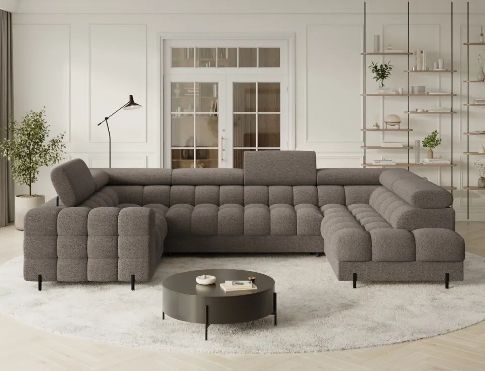 Colțar extensibil, cu spatiu pentru depozitare, 346x205x93 cm, Fectory RT, Eltap (Culoare: Albastru / Jaffray 40)