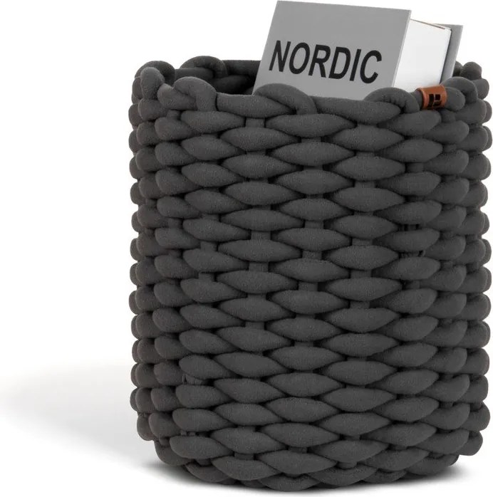 Coș de depozitare din material textil ø 25x25 cm Peach Skin Round M – Bigso