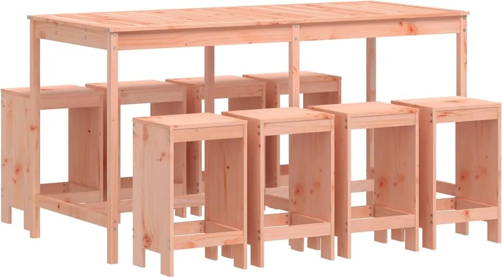vidaXL Set bar de grădină, 9 piese, lemn masiv douglas