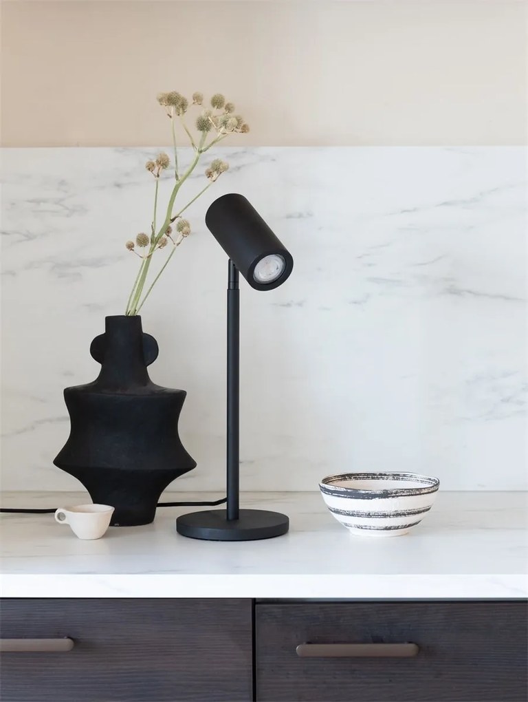 Lampa de masa Eco din Bambus Java GU10, negru