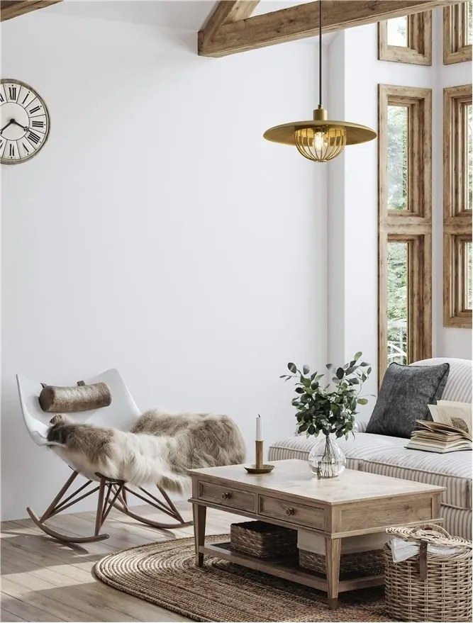Lustra /Pendul metalic design modern FOX auriu