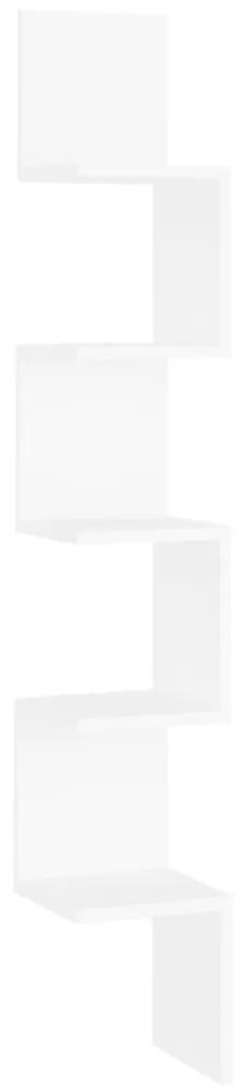 807277 vidaXL Raft de perete de colț, alb, 20x20x127,5 cm, PAL