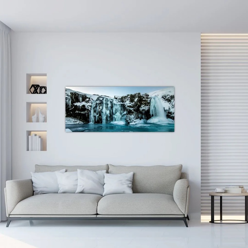 Tablou cu cascade înghețate (120x50 cm)