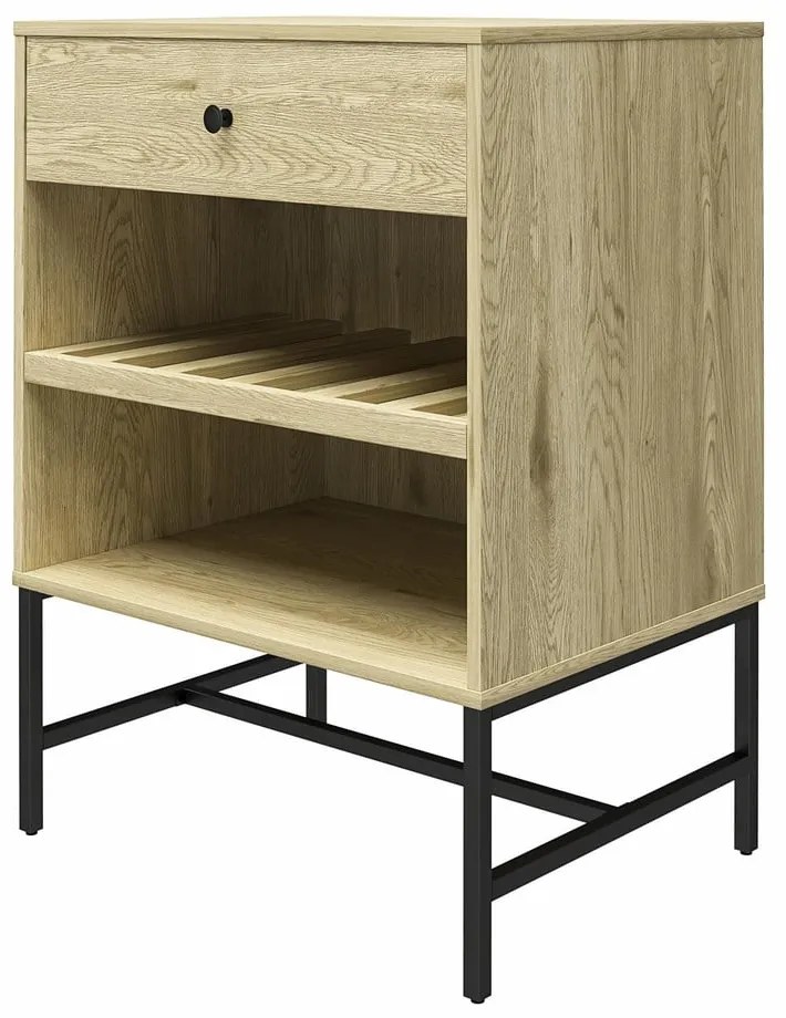 Dulap vinotecă în culoare naturală cu aspect de lemn de pin pentru 6 sticle, 60x83 cm Tamlin - Queer Eye