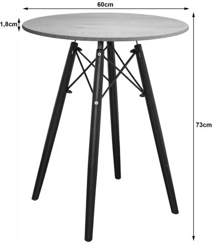 Masă rotundă ANELLO Dark Ash 60cm
