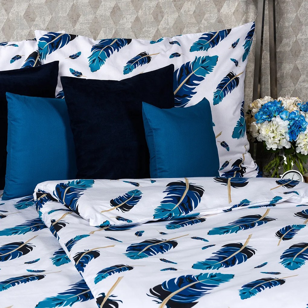 Lenjerie pat 4Home Feathers din bumbac, 140 x 220 cm, 70 x 90 cm, 140 x 220 cm, 70 x 90 cm