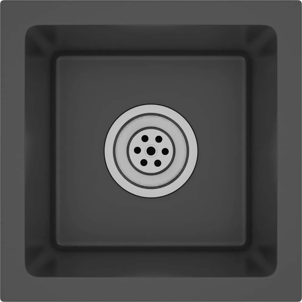 vidaXL Chiuvetă de bucătărie lucrată manual, negru, oțel inoxidabil