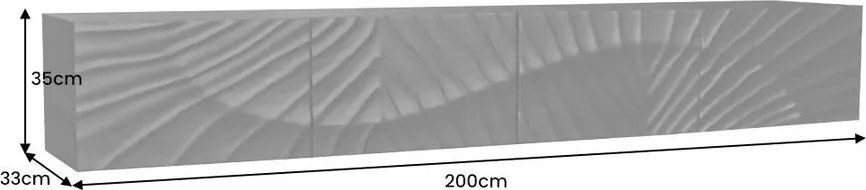 Comoda TV suspendata din lemn de mango Scorpion 200cm, negru A-44526 VC