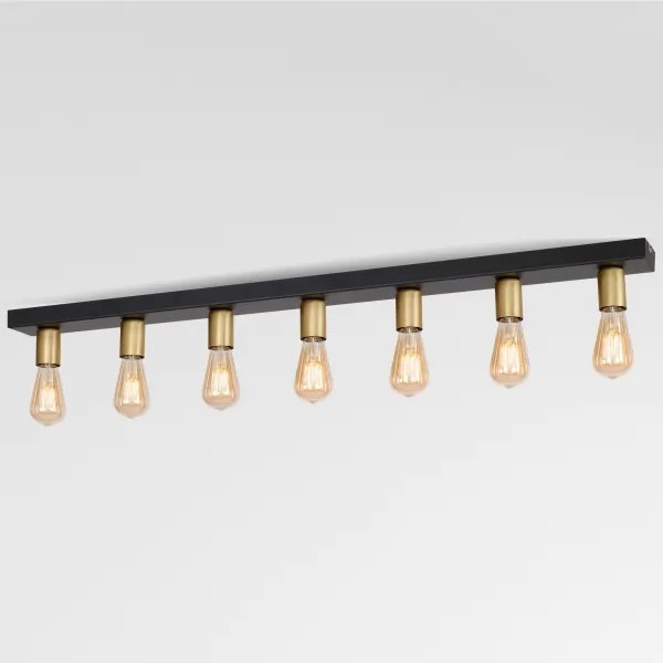 Plafonieră FILO 7xE27/60W/230V neagră/aurie