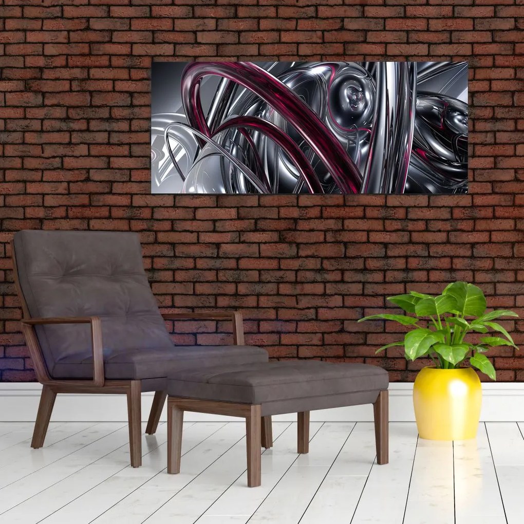 Tabloul cu abstracție gri (120x50 cm)