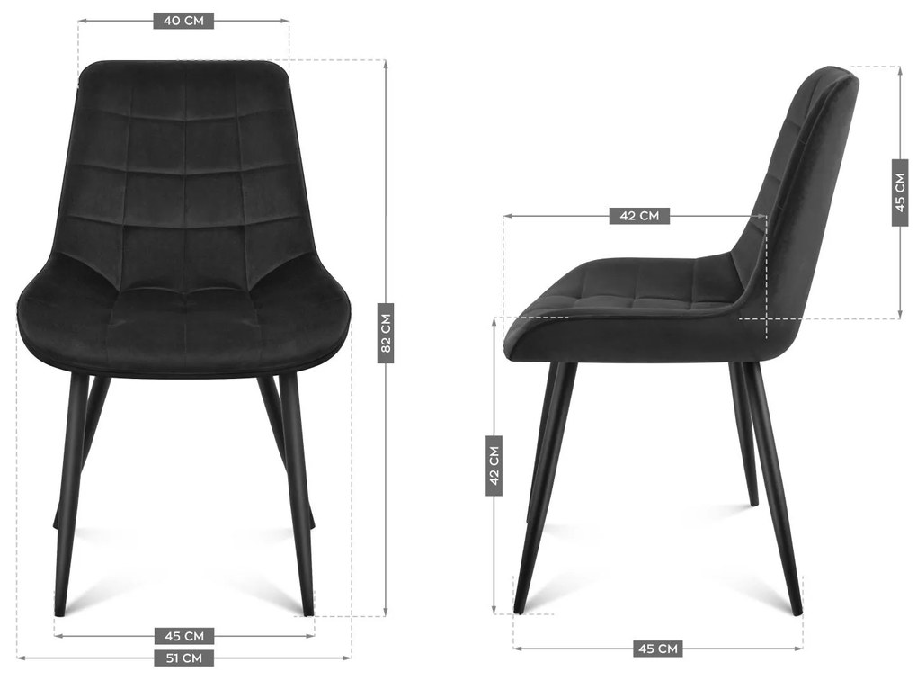 Scaun de sufragerie Pamper 3 (negru). 1087620