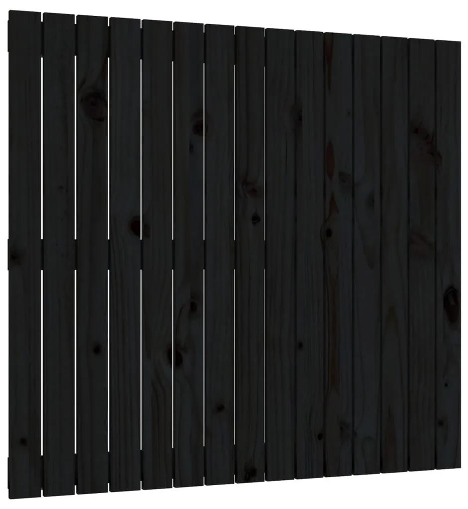 824887 vidaXL Tăblie de pat pentru perete, negru, 95,5x3x90cm, lemn masiv pin