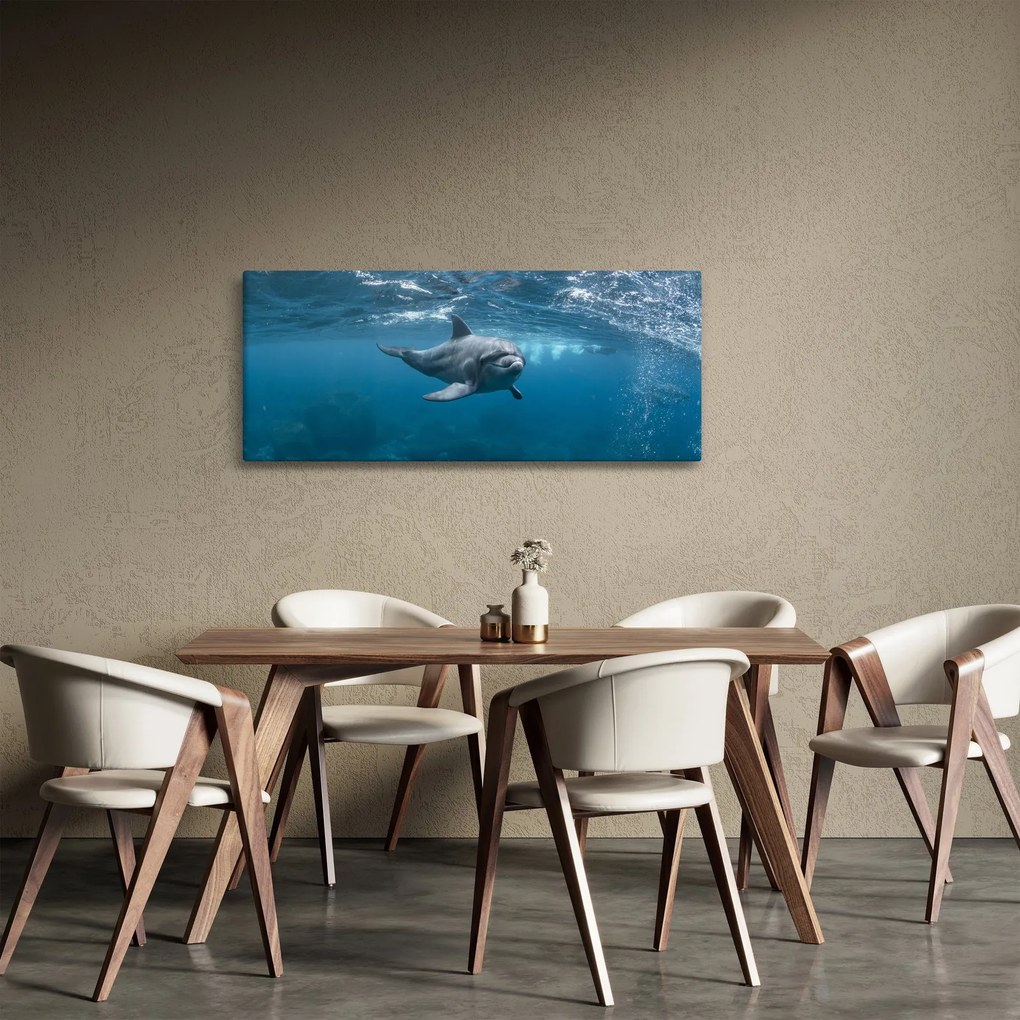 Tablou - Delfin sub apă (120x50 cm)