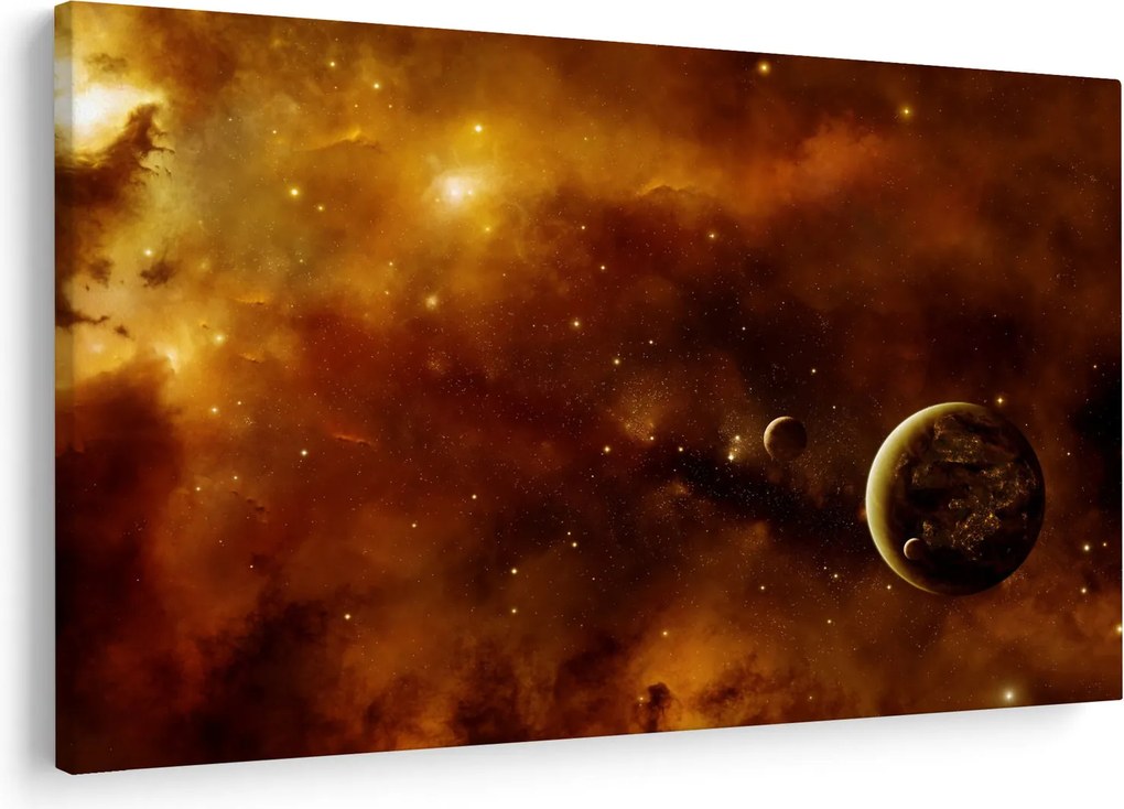 Tablou - Planete cu nebuloasă (90x60 cm)