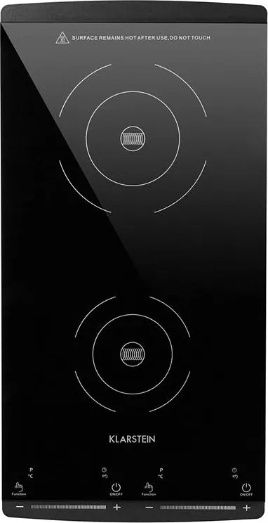 Klarstein VARICOOK, plită de gătit subțire, 2 ochiuri, 2900 W, 60-240 ° C, neagră