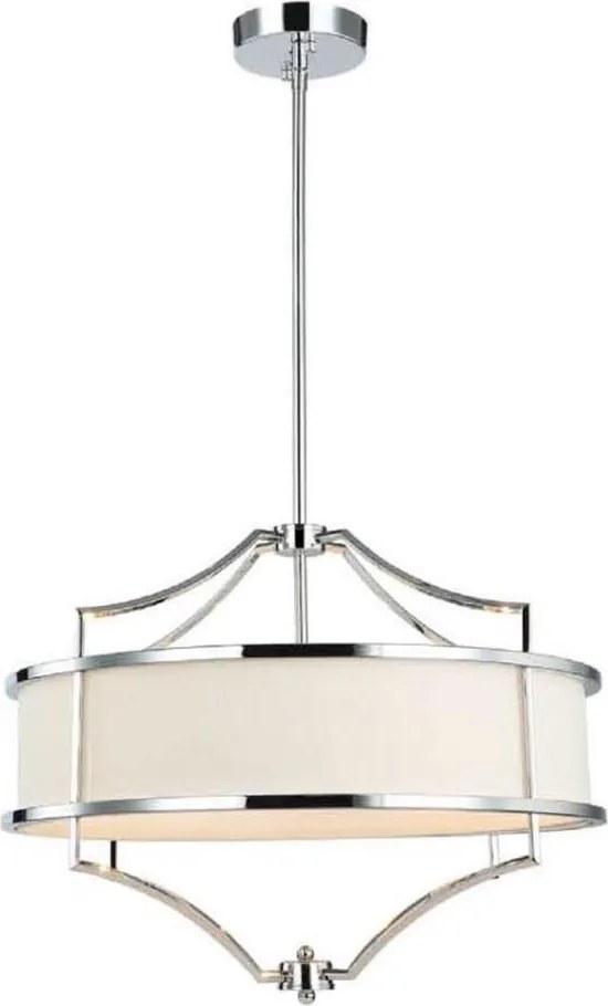 Open Design OR80919 - Lustră pe tijă STESSO 4xE27/15W/230V Ø 55 cm crom/alb lucios