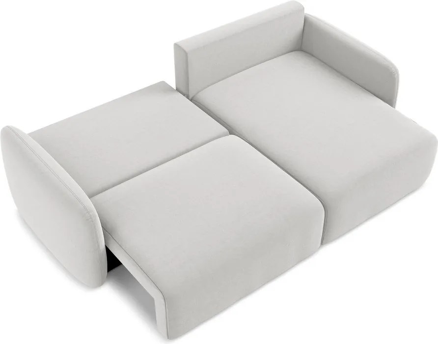 Colțar gri deschis extensibil/cu spațiu de depozitare cu tapițerie din catifea (cu colț pe partea dreaptă/cu șezlong) Kalena – Makamii