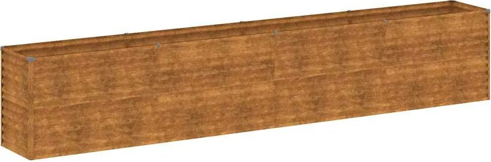 vidaXL Pat de grădină înălțat 385x50x69 cm, oțel corten