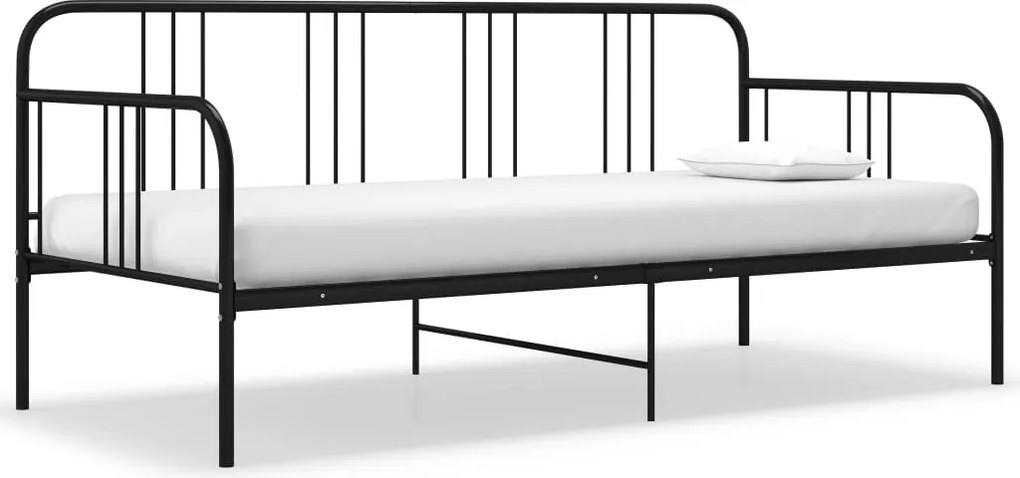 vidaXL Cadru de pat canapea, negru, 90 x 200 cm, metal
