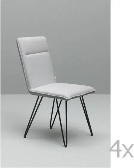 Set 4 scaune Design Twist Elice, alb cu picioare negre