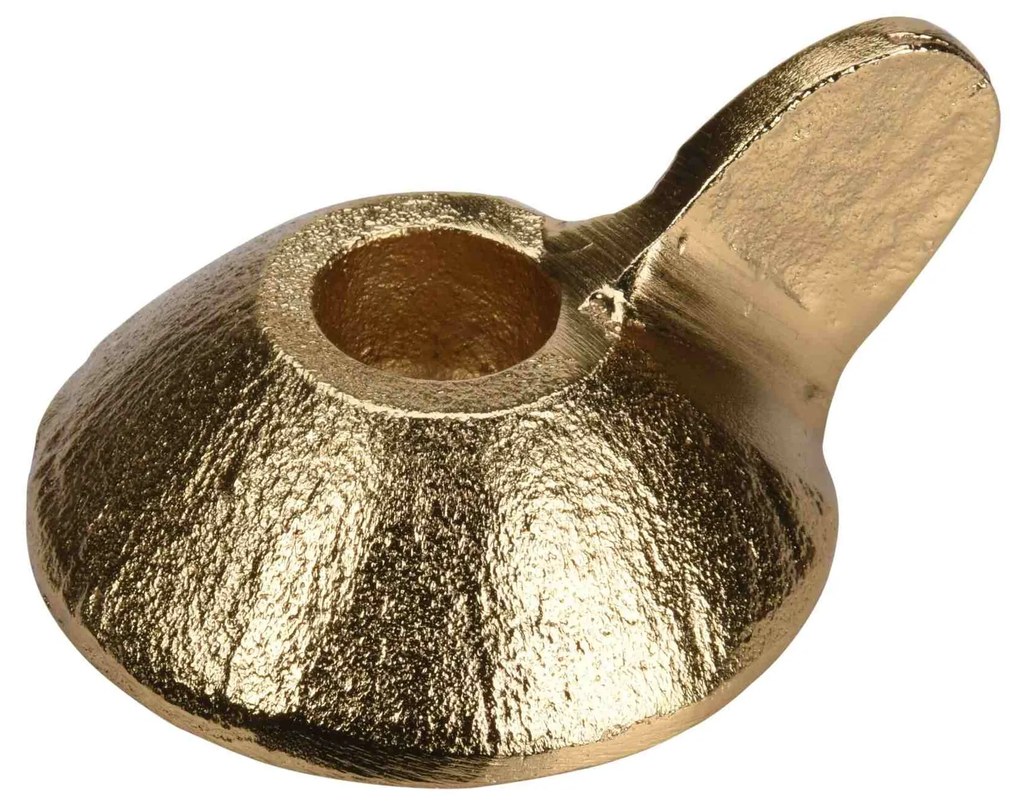 Suport lumanare, din aluminiu, auriu, Exquisite, 9x7x4 cm