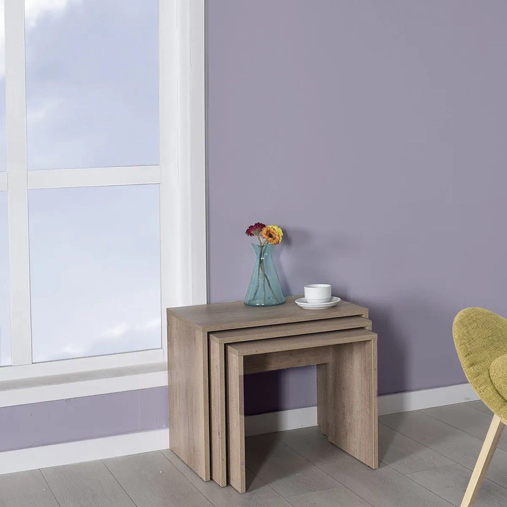 Masă pliabilă SHP Light Walnut, 3 buc