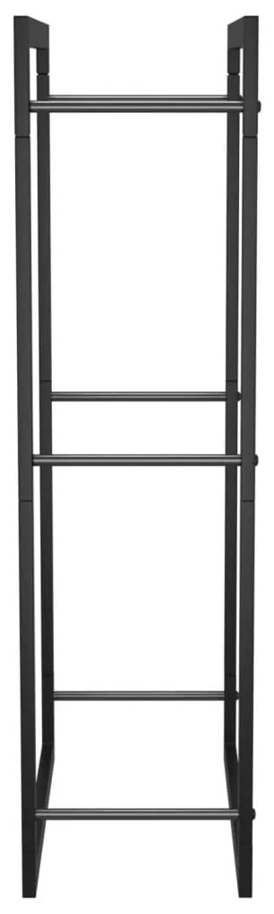 Suport pentru lemne de foc, negru mat, 50x28x94 cm otel