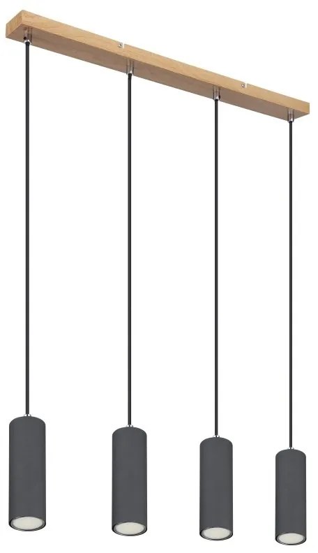 Lustra cu 4 pendule design modern ROBBY gri grafit