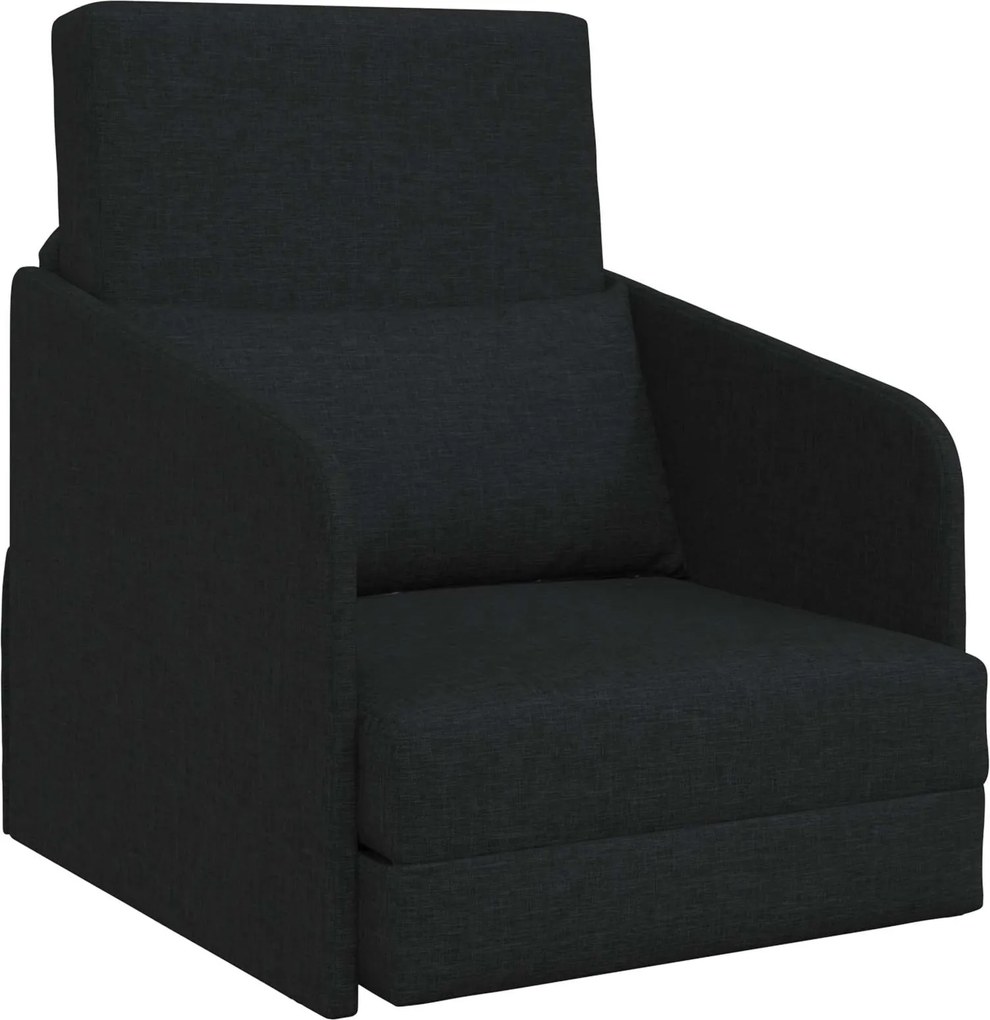 vidaXL Canapea Pliantă cu Pat Negru 65 x 80 x 83 cm țesătură