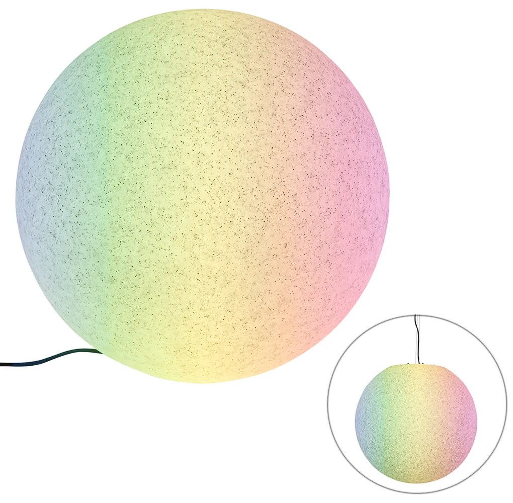 Lampă de exterior inteligentă gri 56 cm IP65 inclusiv LED - Nura