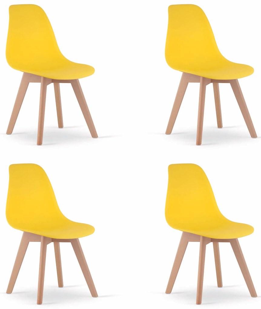 Scaun KITO galben cu picioare de fag