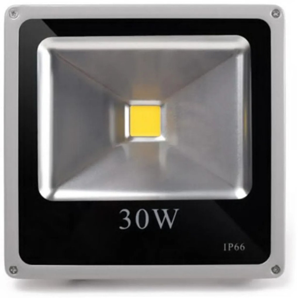 Proiector LED exterior si interior IP 66 Slim, 30W, Gri+negru