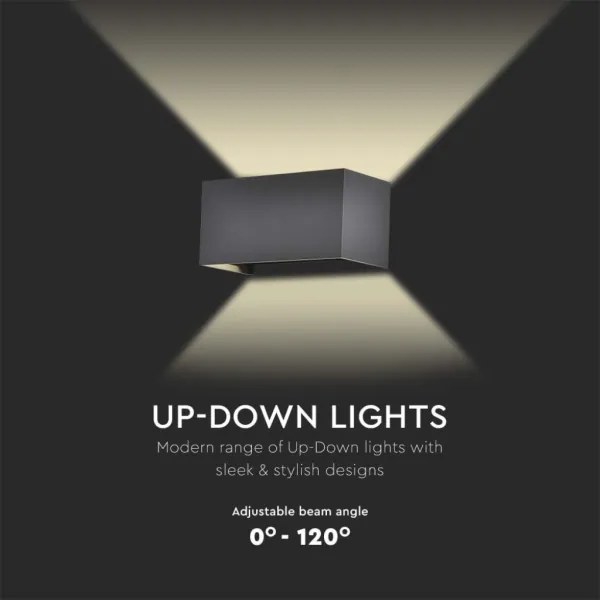 Aplica de perete LED pentru exterior, 24W/230V, 4000K, IP65, neagră