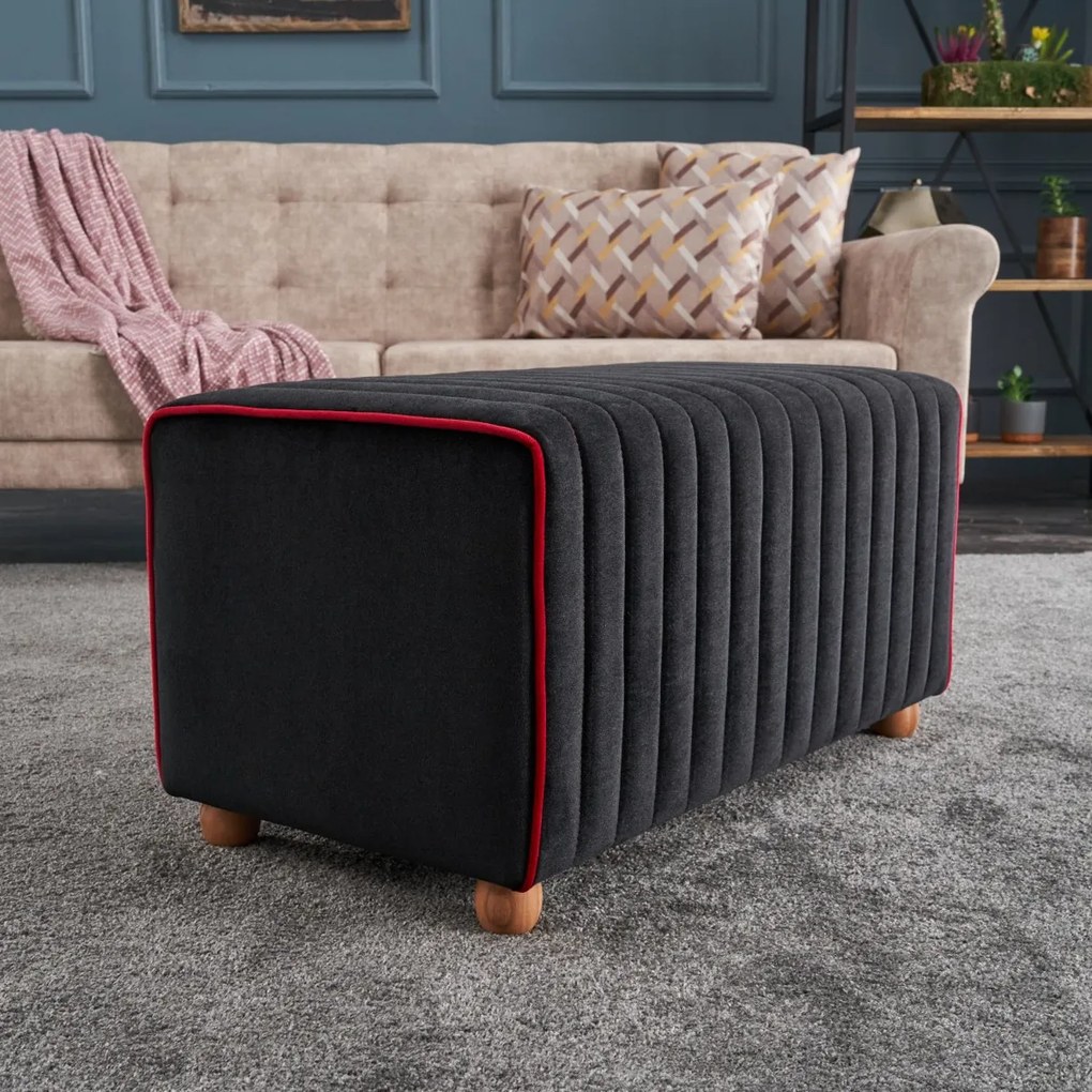 Taburet Mabel Pouf negru