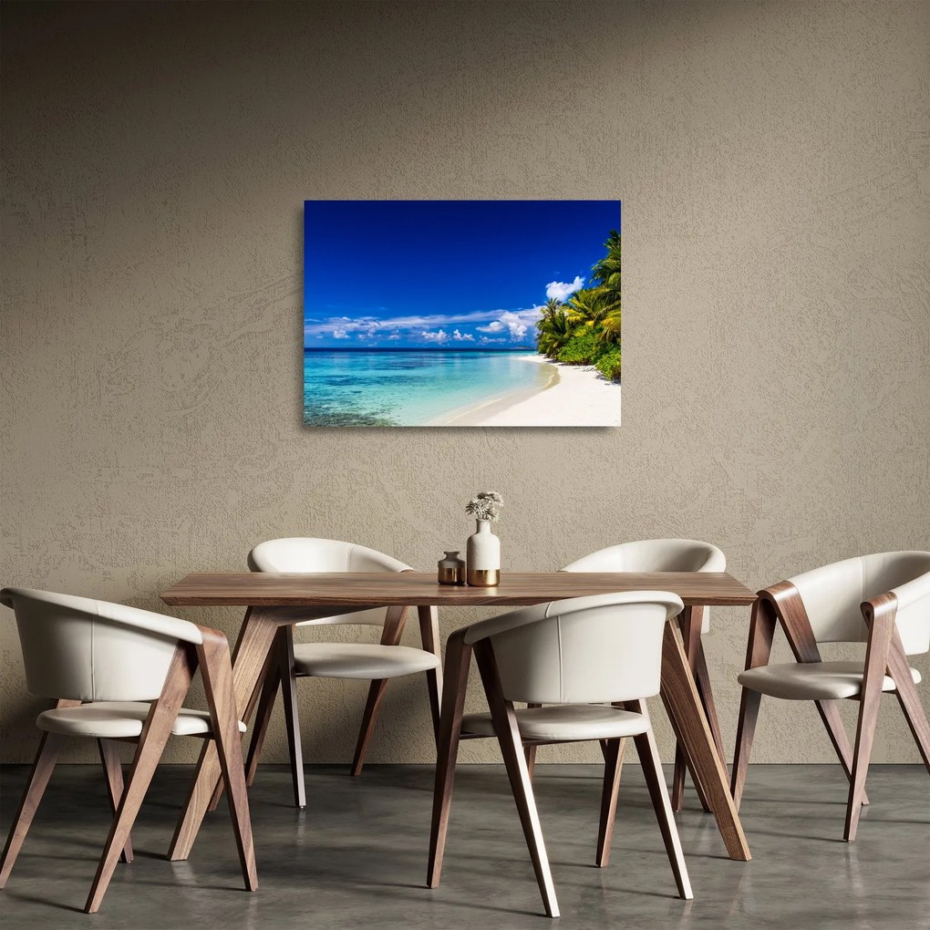 Tablou pe sticlă - Plaja tropicală (70x50 cm)