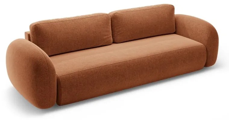 Canapea cărămizie extensibilă/cu spațiu de depozitare cu tapițerie din chenille 262 cm Tonale – Cosmopolitan Design