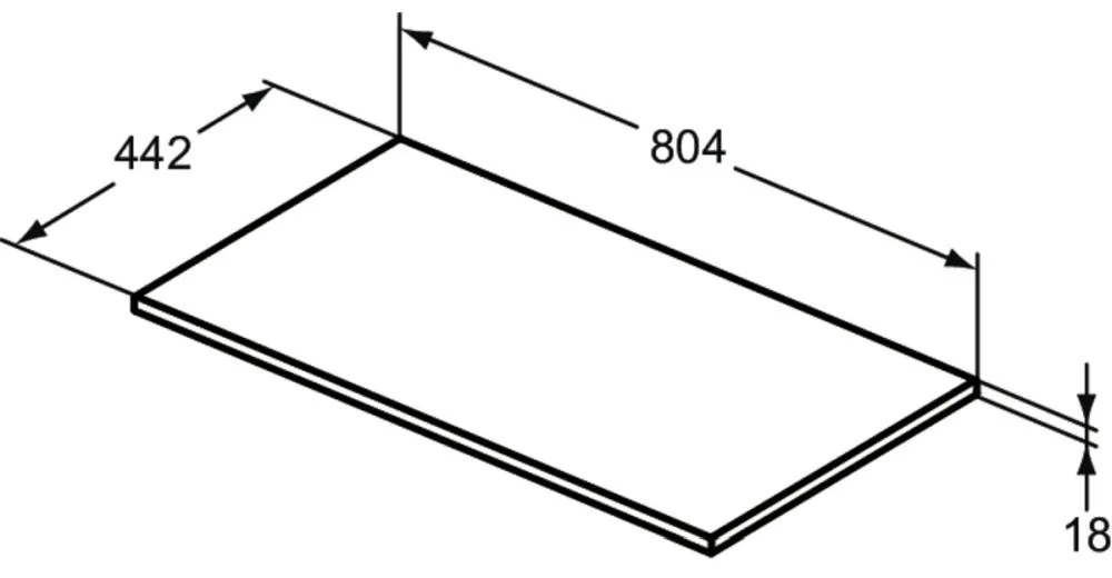 Blat pentru mobilier baie Ideal Standard Connect Air 80 cm, gri deschis lucios 800 mm