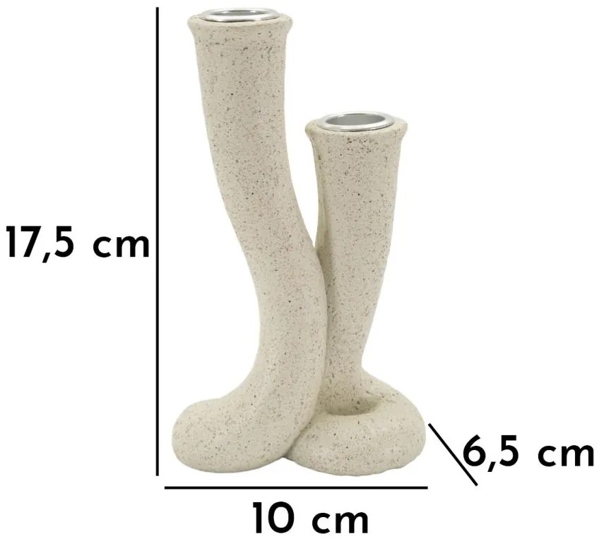 Mauro Ferretti Suport Pentru Lumânare Cu Pietre, 10 X 6,5 X 17,5 Cm | Aosom Romania