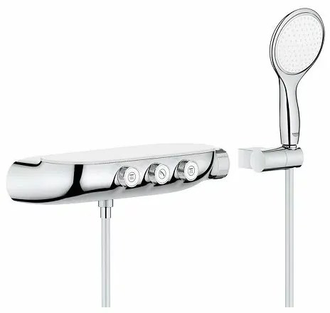 Sistem de dus cu termostat Grohe Rainshower Smartcontrol 360 Duo suprafata de pulverizare cromata