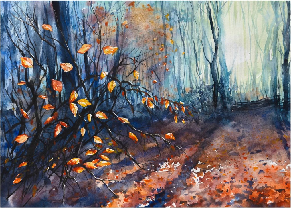 Tablou pe sticlă - Razele solare de toamnă (70x50 cm)